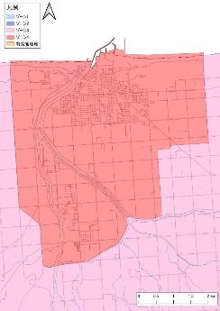 斜里市街地のゾーニング変更後